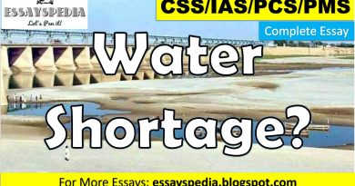 Why Pakistan is Facing Water Shortage? | Complete Free Essay with Outline - essayspedia