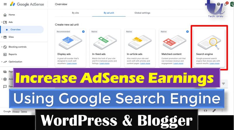 Google-Powered Search Engine - Google AdSense - Ads for Search - techurdu.net